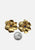 1980s Purple Glass Gold Poppy Clip-On Earrings 'VIP'