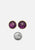 1980s Purple Gold Fleck Cabochon Clip-On Earrings 'VIP'