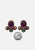 1980s Amethyst Cabochon Jewel Tone Clip-On Earrings 'VIP'
