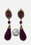 1980s Plum Velvet Sunburst Drop Earrings 'VIP'