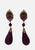 1980s Plum Velvet Sunburst Drop Earrings 'VIP'