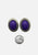 1980s Purple Cabochon Rope Edge Stud Earrings 'VIP'