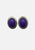 1980s Purple Cabochon Rope Edge Stud Earrings 'VIP'