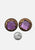 1980s Purple Cabochon Baroque Clip-On Earrings 'VIP'