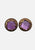 1980s Purple Cabochon Baroque Clip-On Earrings 'VIP'