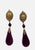 1980s Plum Velvet Sunburst Drop Earrings 'VIP'