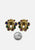1980s Jewel Tone Brass Wreath Clip-On Earrings