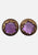 1980s Purple Cabochon Baroque Clip-On Earrings 'VIP'