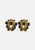 1980s Jewel Tone Brass Wreath Clip-On Earrings