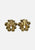 1980s Jewel Tone Brass Wreath Clip-On Earrings