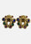 1980s Jewel Tone Brass Wreath Clip-On Earrings