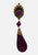 1980s Plum Velvet Sunburst Drop Earrings 'VIP'
