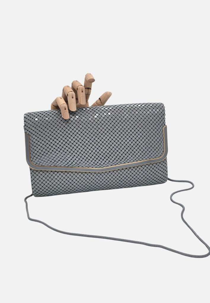 Vintage Dove Grey Aluminium Mesh Handbag 'VIP'