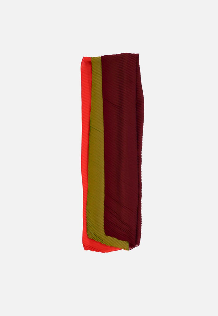 Diagonal Stripe Pleated Scarf in Autumn Tones 'VIP'
