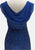 Cobalt Blue 1950s-1960s Starry Night Cowl Back Cocktail Dress