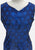 Cobalt Blue 1950s-1960s Starry Night Cowl Back Cocktail Dress