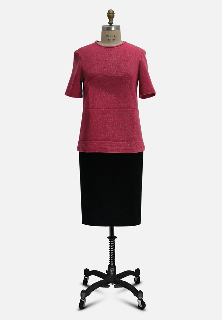 Vintage Clothing - Shiny Pink Knit 'VIP' - Painted Bird Vintage Boutique & The Aviary - Knit
