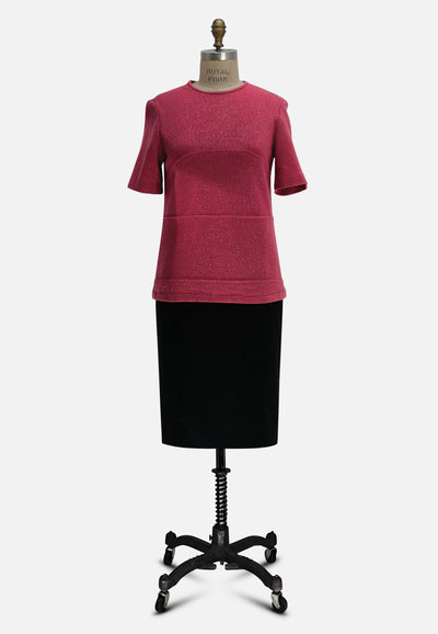 Vintage Clothing - Shiny Pink Knit 'VIP' - Painted Bird Vintage Boutique & The Aviary - Knit