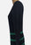 Black and Green Wool Blend Graphic 1970s Knit Dress