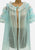 Iris Aqua 1960s Ruffled Lace Peignoir