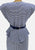 Navy 1980s White Striped Peplum Dress