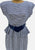 Navy 1980s White Striped Peplum Dress