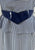 Navy 1980s White Striped Peplum Dress