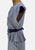 Navy 1980s White Striped Peplum Dress