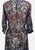 Grey Blue Burgundy Abstract Floral Cowl Neck Dress 'VIP'
