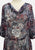 Grey Blue Burgundy Abstract Floral Cowl Neck Dress 'VIP'