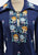 1970s Navy Daisy Garden Embroidered Boho Blouse 'VIP'