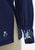 1970s Navy Daisy Garden Embroidered Boho Blouse 'VIP'