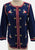 Lily 1970s Navy Embroidered Folk Floral Long Sleeve Blouse 'VIP'