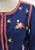 Lily 1970s Navy Embroidered Folk Floral Long Sleeve Blouse 'VIP'