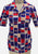 Canterbury New Zealand 1970s Bold Geometric Block Print Short Sleeve Blouse 'VIP'