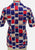 Canterbury New Zealand 1970s Bold Geometric Block Print Short Sleeve Blouse 'VIP'