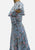 Vintage Clothing - 1940s-1970s Powder Blue Rose Print Ruffle Midi Dress - Painted Bird Vintage Boutique & The Aviary - Dresses
