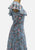 Vintage Clothing - 1940s-1970s Powder Blue Rose Print Ruffle Midi Dress - Painted Bird Vintage Boutique & The Aviary - Dresses