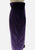 Purple velvet skirt on a mannequin against a white background