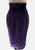Purple velvet skirt on a mannequin against a white background