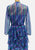 Blue Purple Multi-Stripe Tiered Ruffle Georgette Maxi Gown 'VIP'
