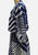 Vintage Clothing - Authentic Vintage Michèle Monrose Paris Navy Blue White Geometric Print Dress | Made in France Pussy Bow Elasticated Waist Full Skirt - Painted Bird Vintage Boutique & The Aviary - Dresses