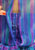 Blue Purple Multi-Stripe Tiered Ruffle Georgette Maxi Gown 'VIP'