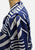 Vintage Clothing - Authentic Vintage Michèle Monrose Paris Navy Blue White Geometric Print Dress | Made in France Pussy Bow Elasticated Waist Full Skirt - Painted Bird Vintage Boutique & The Aviary - Dresses