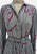 1970s Puritan Grey Silk Shirtdress with Fuchsia Ribbon Print 'VIP'
