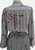 1970s Puritan Grey Silk Shirtdress with Fuchsia Ribbon Print 'VIP'