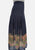 Pru Fischer New Zealand 1960s Midnight Navy Silk Pleated Floral Border Skirt 'VIP'