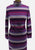 1970s Purple Berry Stripe Knit Polo Neck Midi Dress with Belt 'VIP'