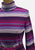 1970s Purple Berry Stripe Knit Polo Neck Midi Dress with Belt 'VIP'