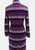 1970s Purple Berry Stripe Knit Polo Neck Midi Dress with Belt 'VIP'